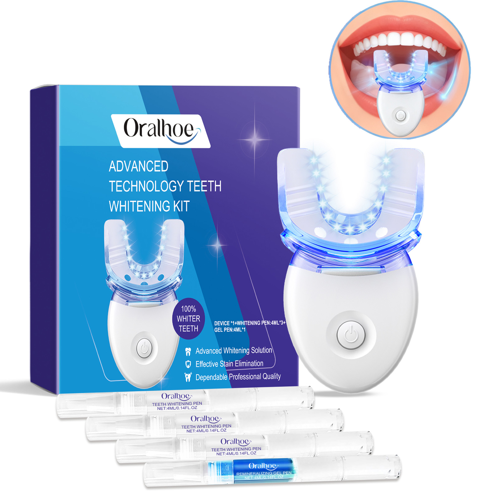 Teeth Whitening Mouthwash - Kit Lampu LED Pemutih Gigi Profesional