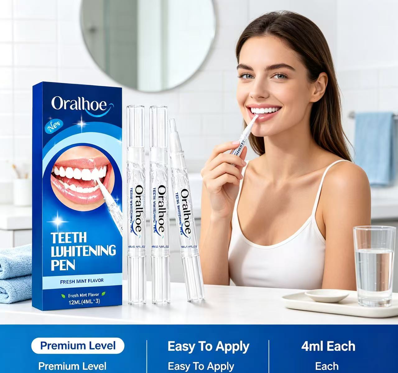 Pena Pemutih Gigi Oralhoe, 3 b - Teeth Whitening Pens ulasan dan harga